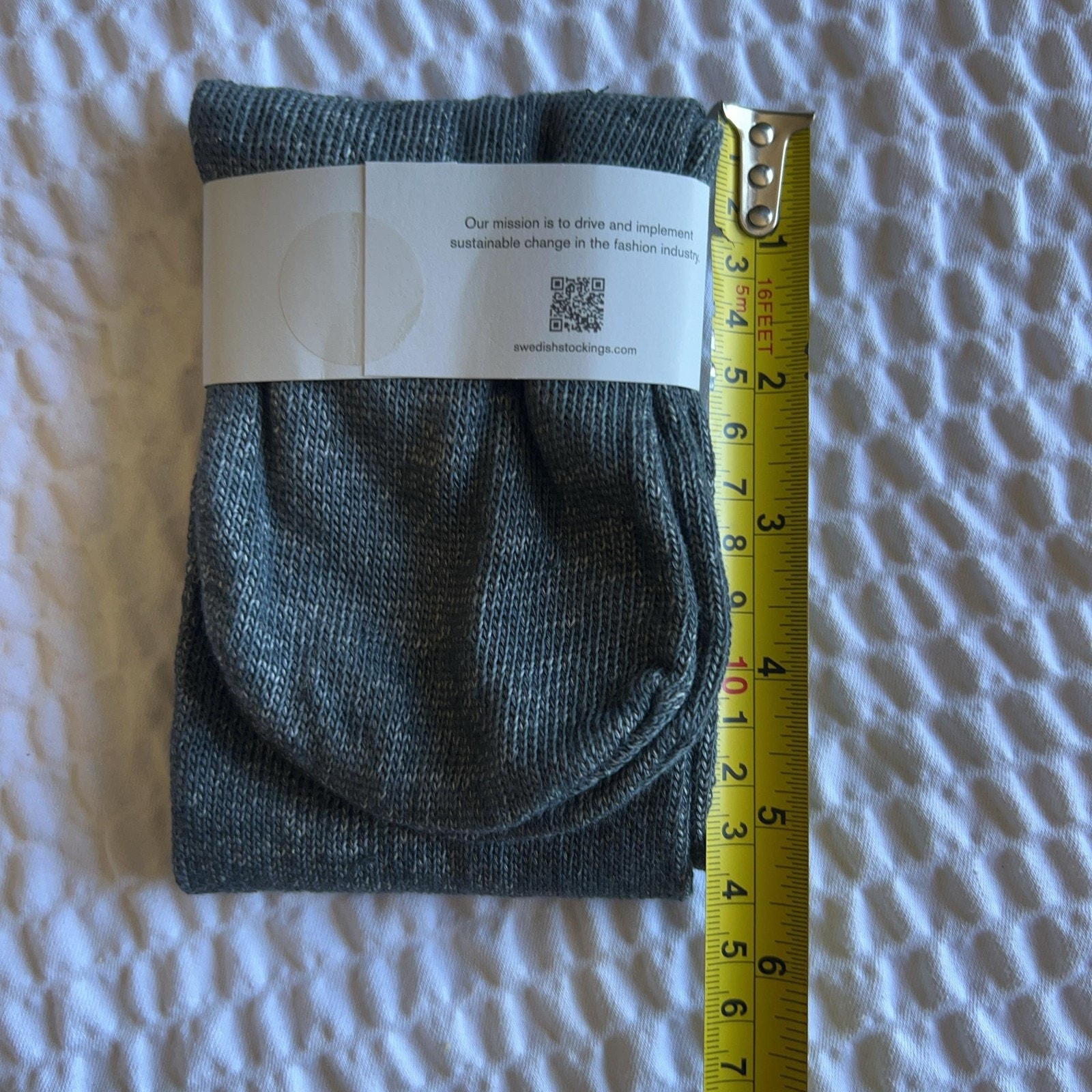 Swedish Stockings Crew Socks Unisex One Size Green Mid Calf Cotton Blend — image 5 of 6